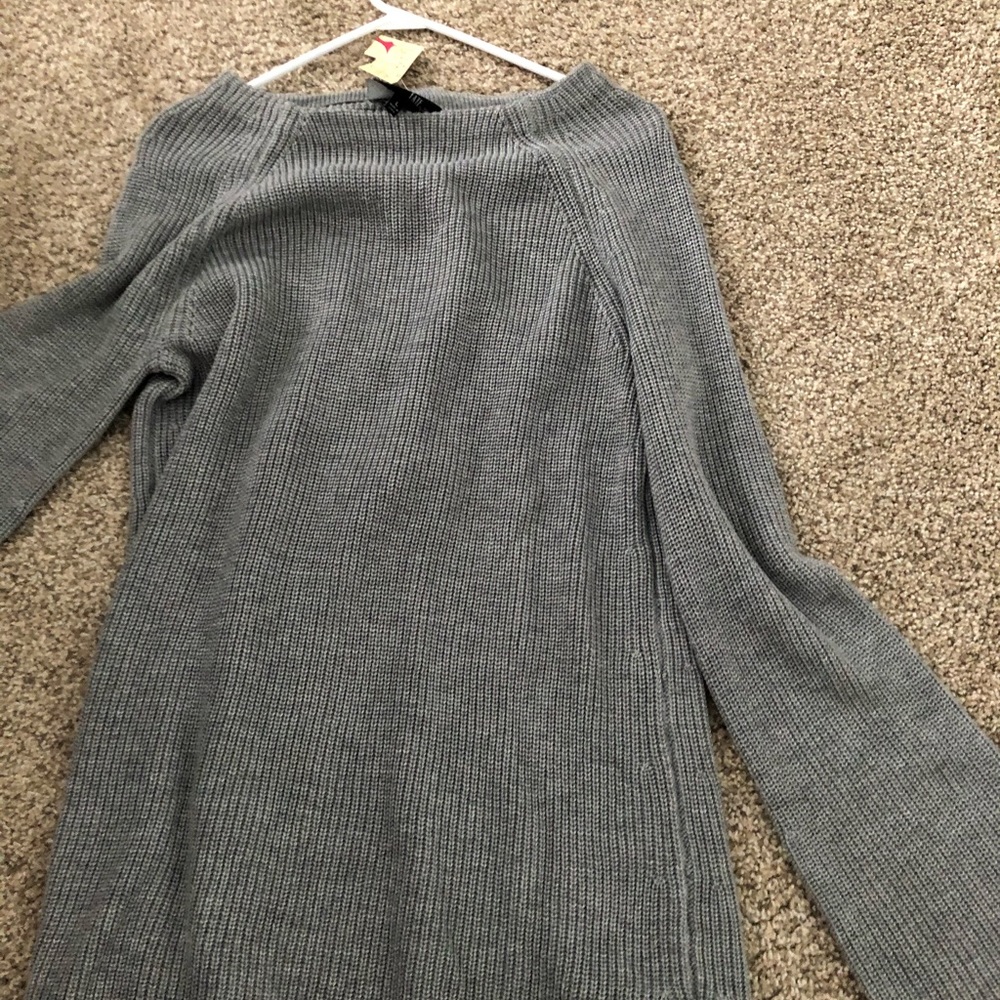 Long grey sweater boutique open back